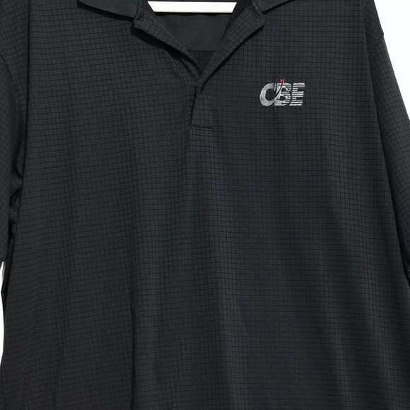 CBE Mens Black Polo Shirt Solid Pure Cotton Short Sleeve Collared Top Size XL - Picture 3 of 7